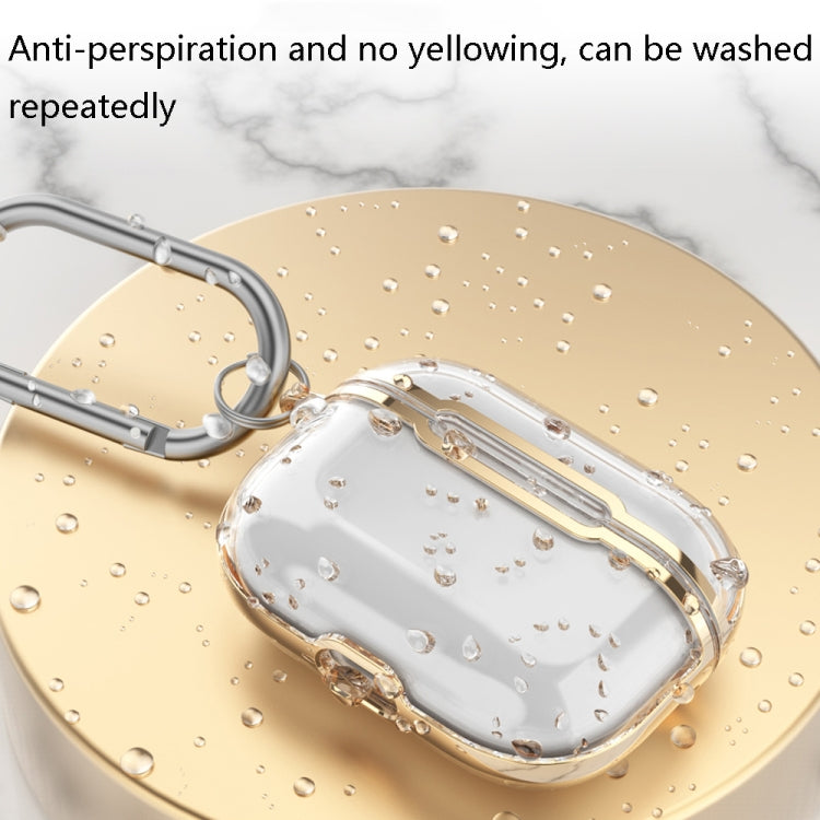 DDEHY668 Electroplated Transparent Silicone + PC Protective Cover For AirPods Pro