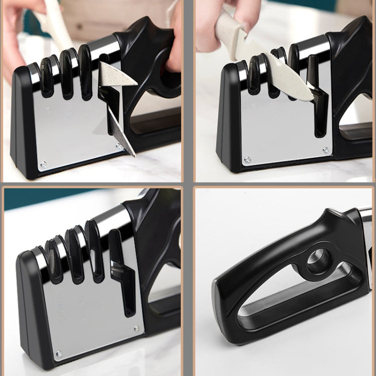 2720 2 PCS Multifunctional Knife Sharpener Four-In-One Kitchen Knife Scissors Sharpener Holder
