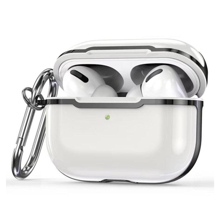 CSDD886 Electroplated Two-Color TPU + PC Protective Cover Case For AirPods Pro