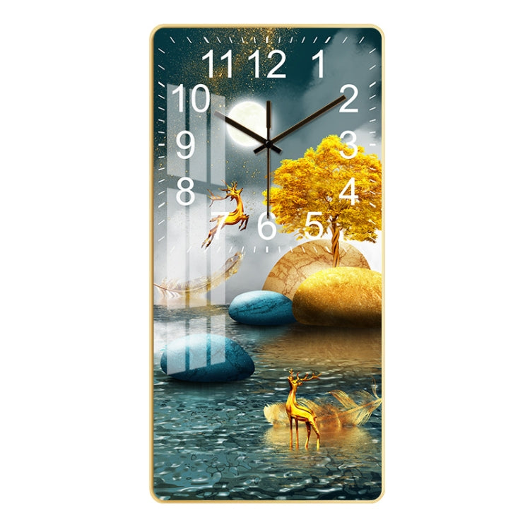 Rectangular Crystal Ceramic Clock Study Living Room Wall Clock Household Simple Clock