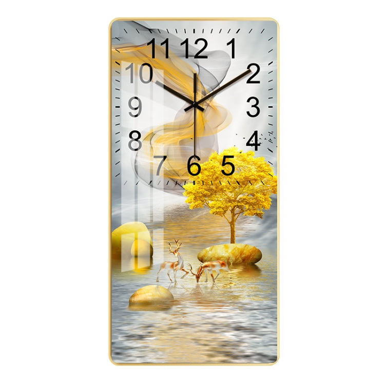Rectangular Crystal Ceramic Clock Study Living Room Wall Clock Household Simple Clock