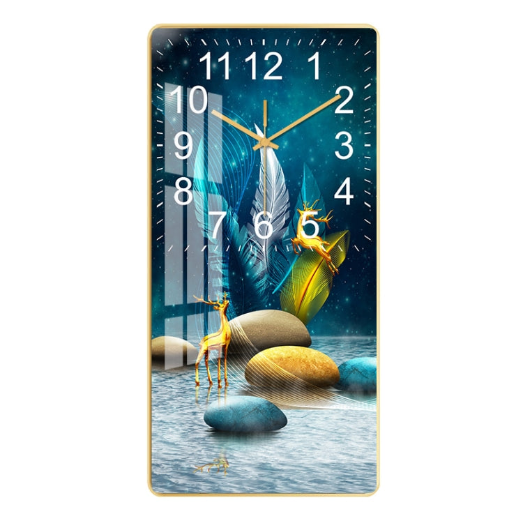 Rectangular Crystal Ceramic Clock Study Living Room Wall Clock Household Simple Clock