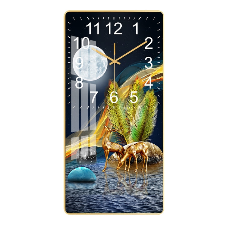 Rectangular Crystal Ceramic Clock Study Living Room Wall Clock Household Simple Clock