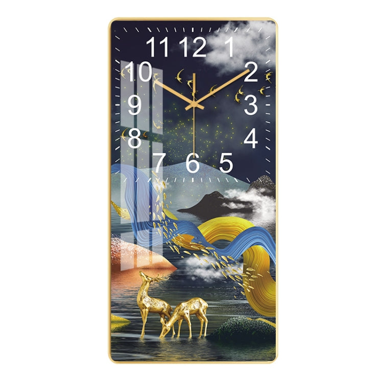 Rectangular Crystal Ceramic Clock Study Living Room Wall Clock Household Simple Clock