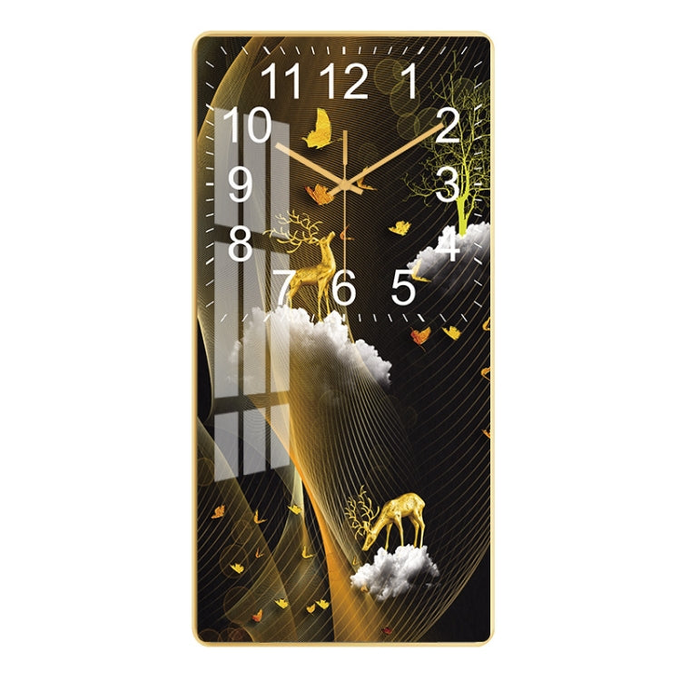 Rectangular Crystal Ceramic Clock Study Living Room Wall Clock Household Simple Clock