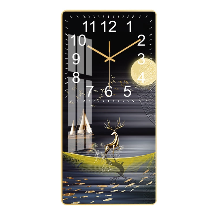 Rectangular Crystal Ceramic Clock Study Living Room Wall Clock Household Simple Clock