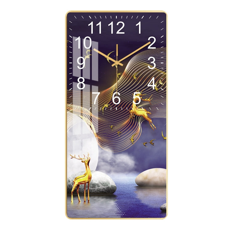 Rectangular Crystal Ceramic Clock Study Living Room Wall Clock Household Simple Clock