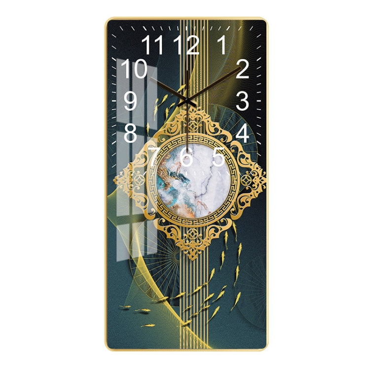 Rectangular Crystal Ceramic Clock Study Living Room Wall Clock Household Simple Clock