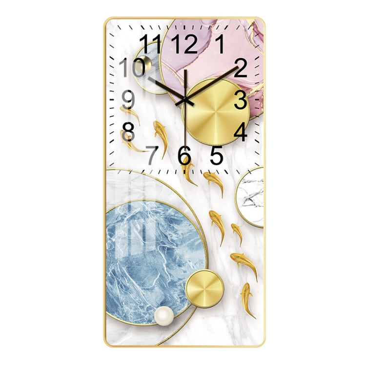 Rectangular Crystal Ceramic Clock Study Living Room Wall Clock Household Simple Clock