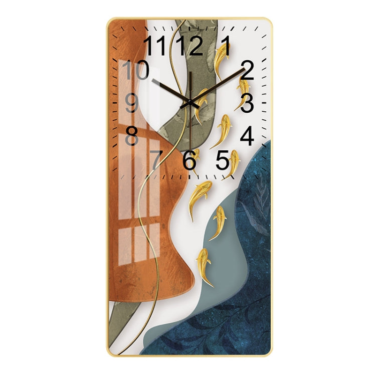 Rectangular Crystal Ceramic Clock Study Living Room Wall Clock Household Simple Clock