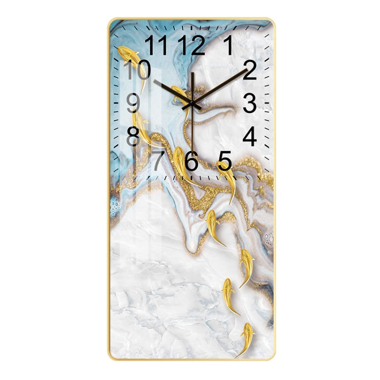 Rectangular Crystal Ceramic Clock Study Living Room Wall Clock Household Simple Clock