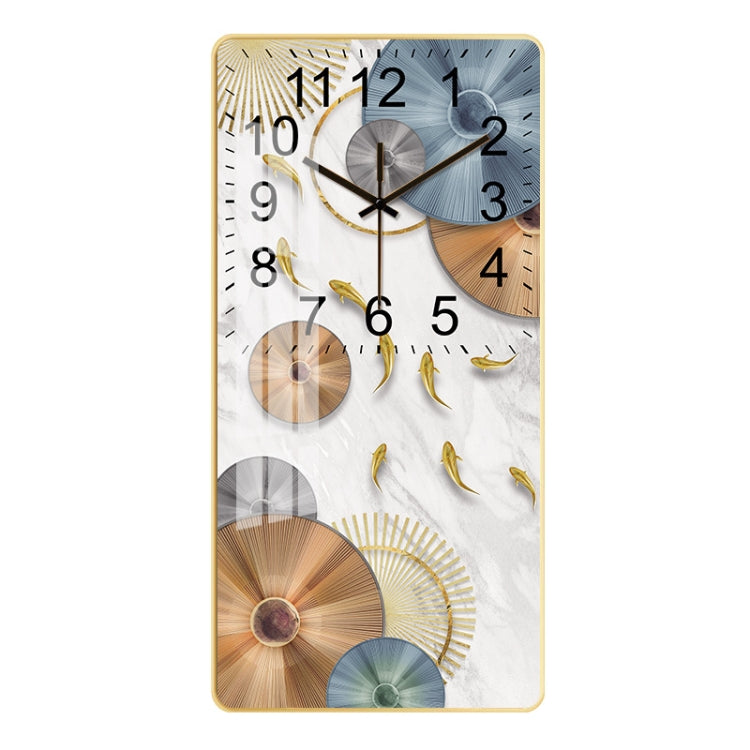Rectangular Crystal Ceramic Clock Study Living Room Wall Clock Household Simple Clock