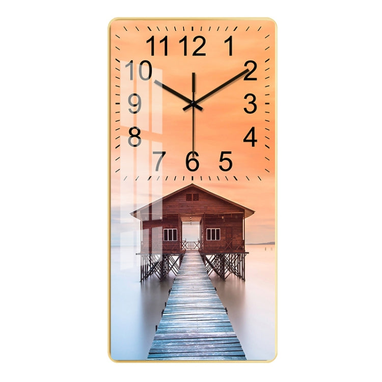 Rectangular Crystal Ceramic Clock Study Living Room Wall Clock Household Simple Clock