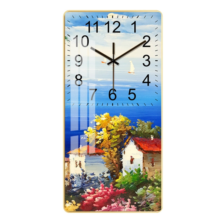 Rectangular Crystal Ceramic Clock Study Living Room Wall Clock Household Simple Clock