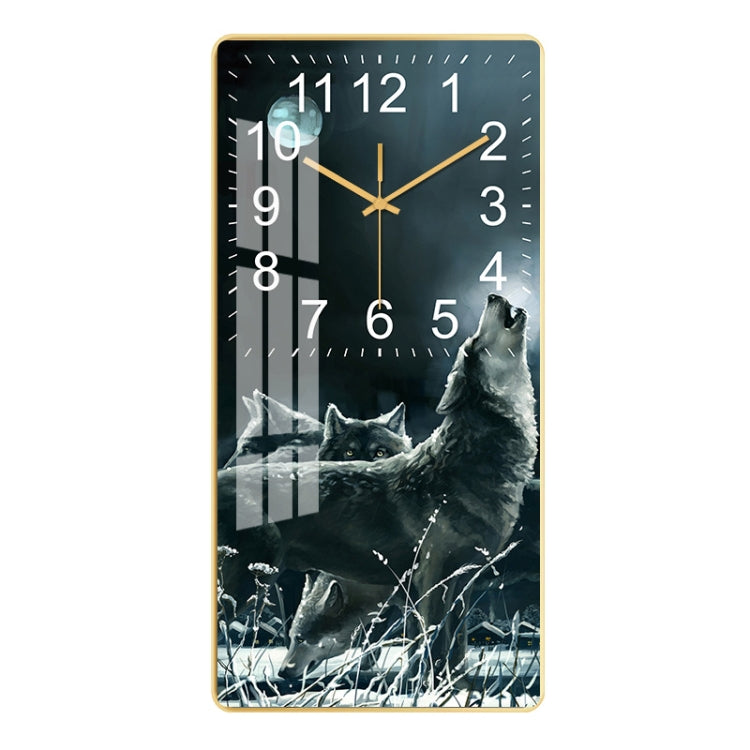 Rectangular Crystal Ceramic Clock Study Living Room Wall Clock Household Simple Clock