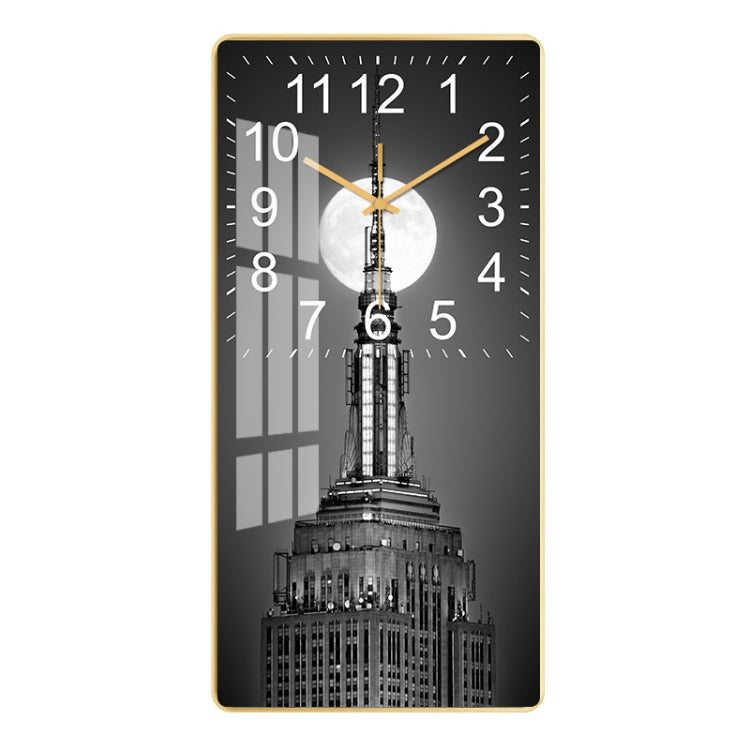 Rectangular Crystal Ceramic Clock Study Living Room Wall Clock Household Simple Clock