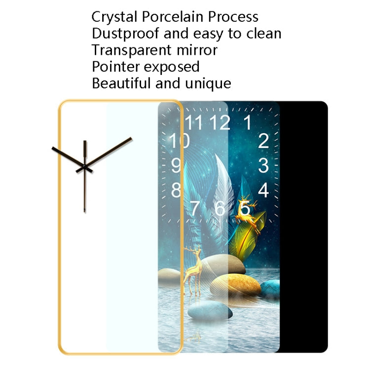 Rectangular Crystal Ceramic Clock Study Living Room Wall Clock Household Simple Clock