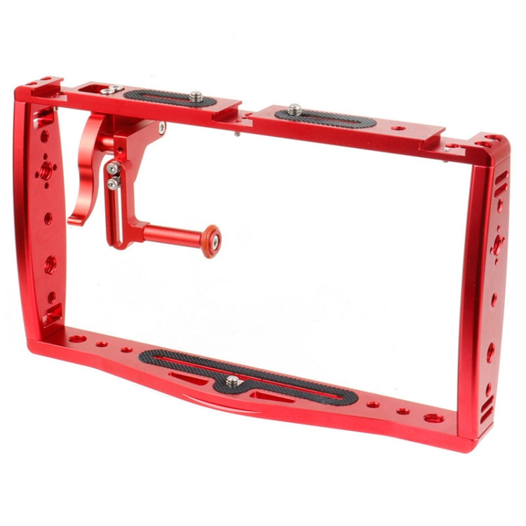 Diving Dual Handheld Grip Bracket Stabilizer Extension Phone Clamp Camera Rig Cage Underwater Case for GoPro HERO9 /8 /7, Colour: Red Bracket + Shutter