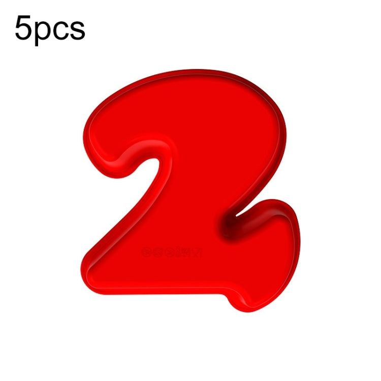 5 PCS Food Grade Silicone Cake Mould Digital Chocolate Biscuit Baking Mould, Specification: Number 2