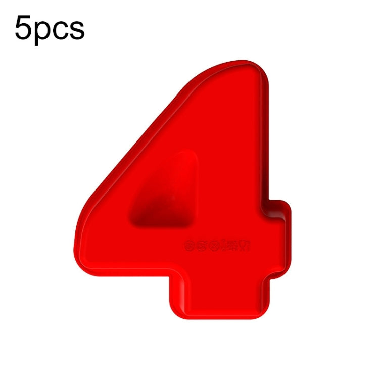 5 PCS Food Grade Silicone Cake Mould Digital Chocolate Biscuit Baking Mould, Specification: Number 4
