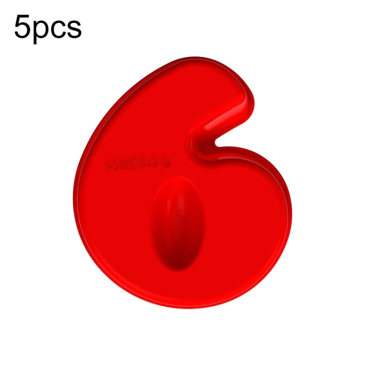 5 PCS Food Grade Silicone Cake Mould Digital Chocolate Biscuit Baking Mould, Specification: Number 6