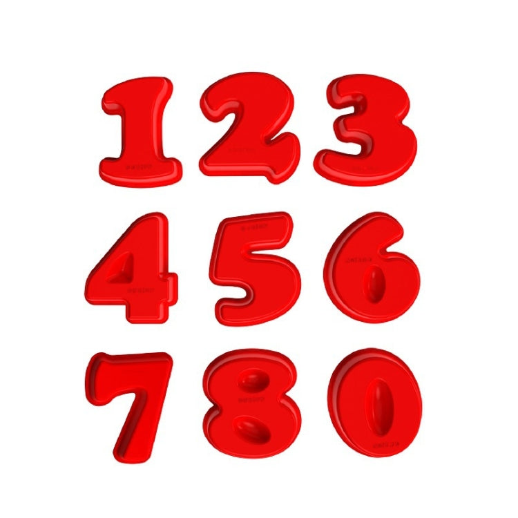 5 PCS Food Grade Silicone Cake Mould Digital Chocolate Biscuit Baking Mould, Specification: Number 6