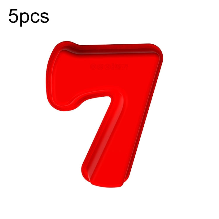 5 PCS Food Grade Silicone Cake Mould Digital Chocolate Biscuit Baking Mould, Specification: Number 7