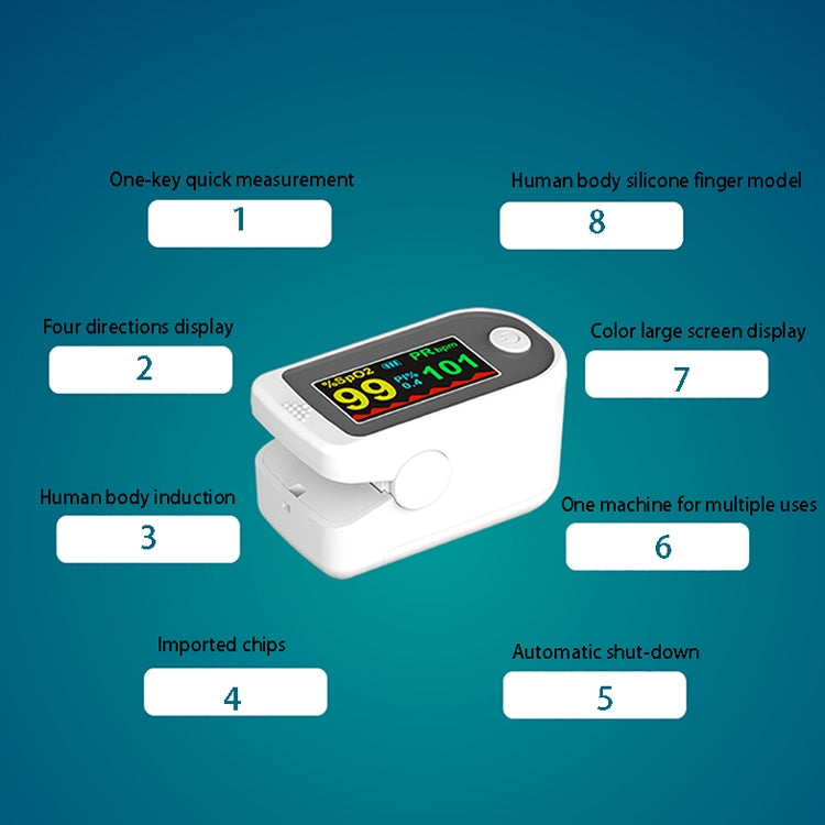 JSL-X201  TFT Color Screen Finger Clip Oximeter Pulse Oximetry Monitor(White)