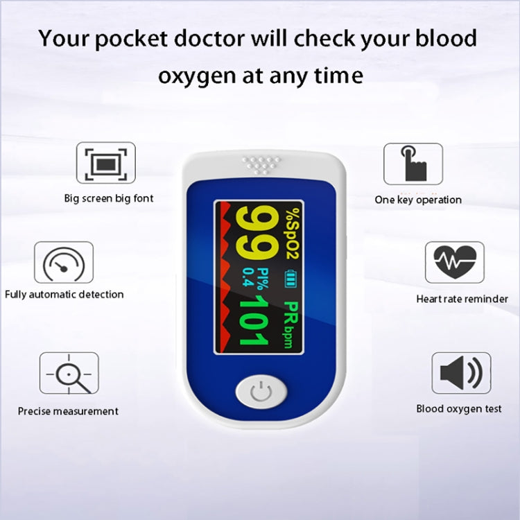 JSL-X201  TFT Color Screen Finger Clip Oximeter Pulse Oximetry Monitor(White)