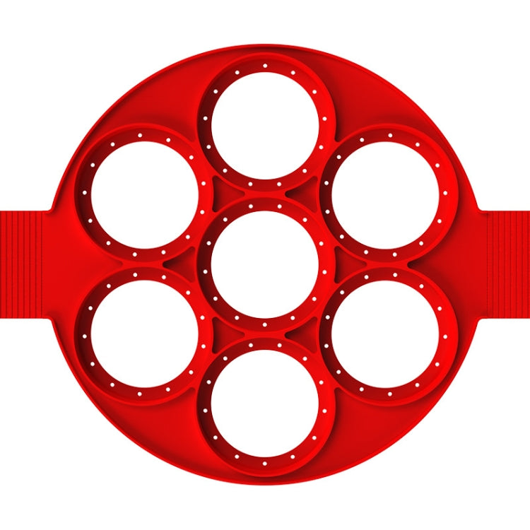 4 PCS Food Grade Baking Tool Breakfast Seven-Hole Omelette(Red)