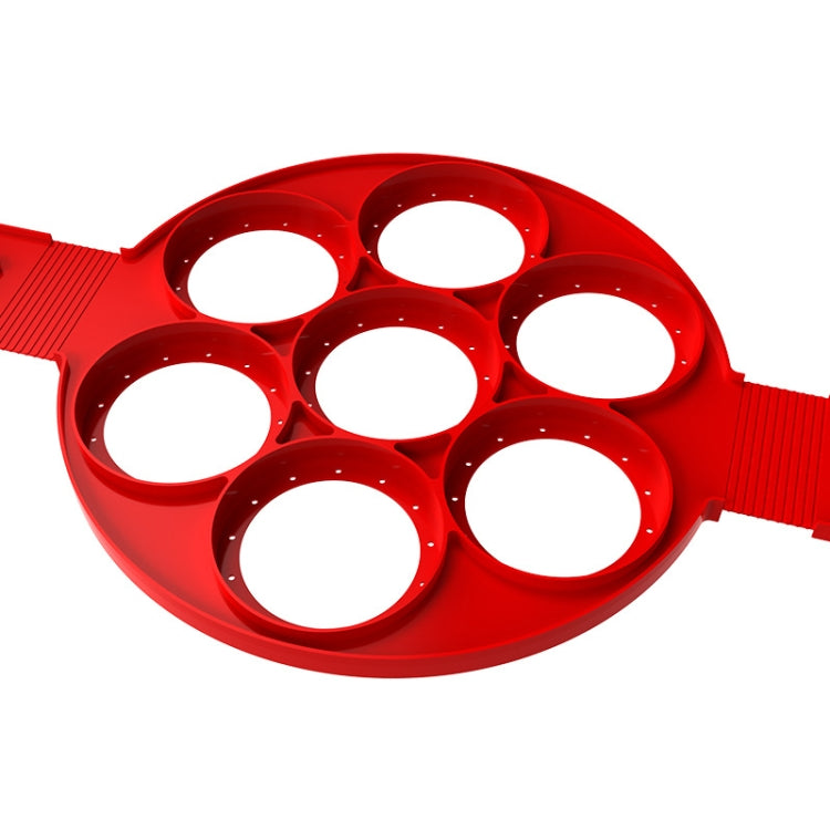 4 PCS Food Grade Baking Tool Breakfast Seven-Hole Omelette(Red)
