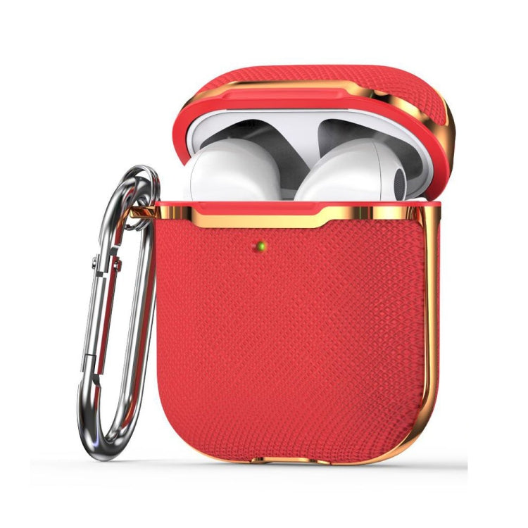 Plated Fabric PC Protective Cover Case For AirPods 1 / 2