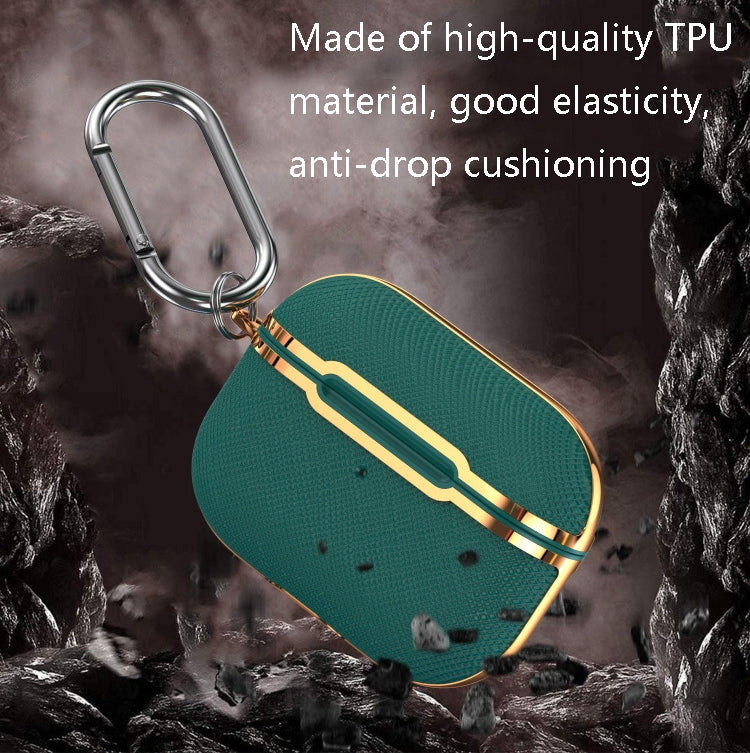 Plated Fabric PC Protective Cover Case For AirPods 1 / 2