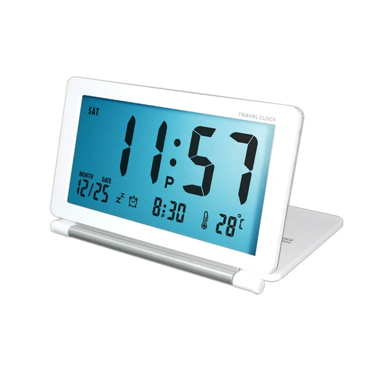 AQ147 Folding Travel Electronic Clock With Night Light Ultra-thin Silent Portable Flip Perpetual Calendar Alarm Clock
