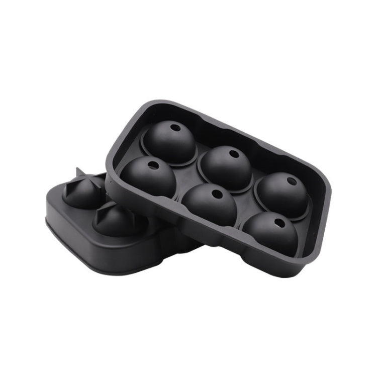 2 PCS Bar Whiskey Silicone Ice Tray Mold, Specification: 6 Grid Round(Black)