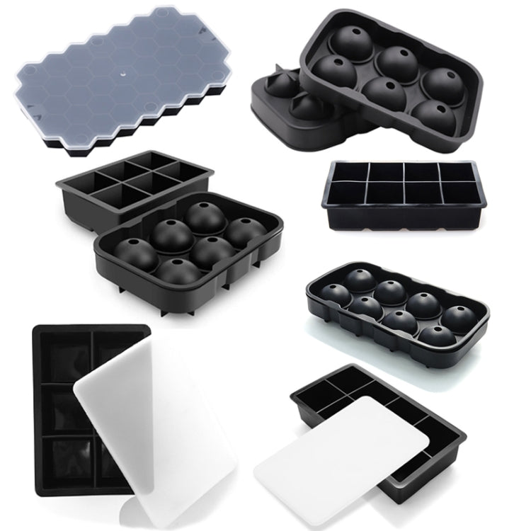 2 PCS Bar Whiskey Silicone Ice Tray Mold, Specification: 6 Grid Round(Black)