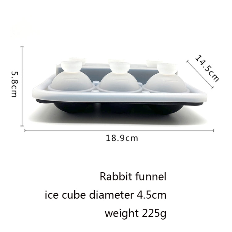 2 PCS Bar Whiskey Silicone Ice Tray Mold, Specification: Rabbit Funnel(Black)