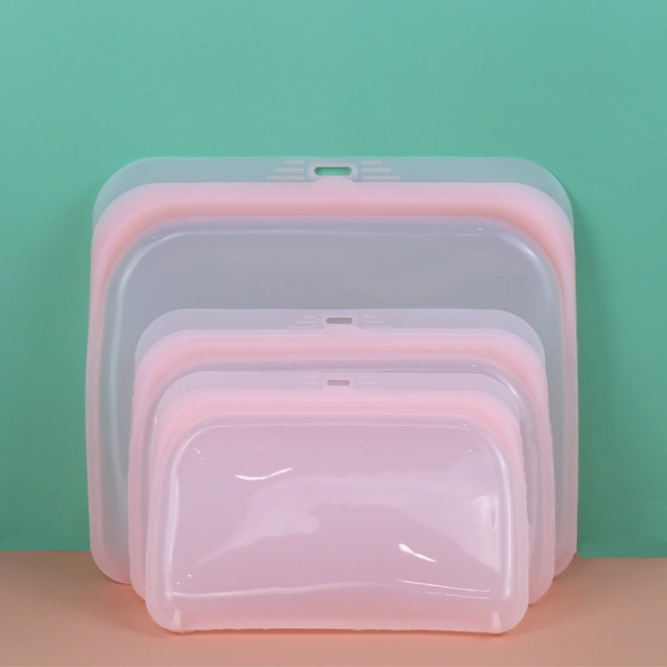 3 in 1 Silicone Fresh-Keeping Bag Food Storage Bag Refrigerator Food Ziplock Bag(Light Pink)