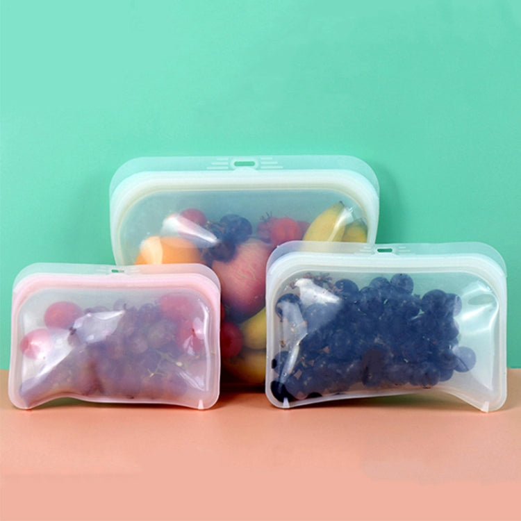 3 in 1 Silicone Fresh-Keeping Bag Food Storage Bag Refrigerator Food Ziplock Bag(Light Pink)