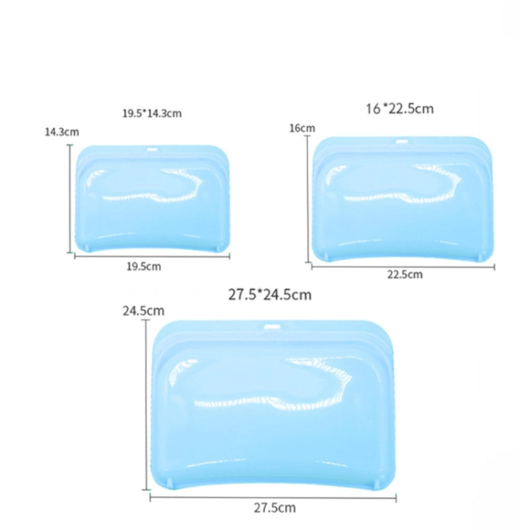 3 in 1 Silicone Fresh-Keeping Bag Food Storage Bag Refrigerator Food Ziplock Bag(Light Pink)