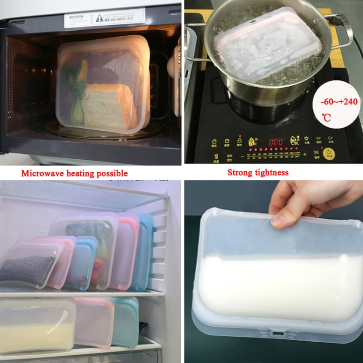 3 in 1 Silicone Fresh-Keeping Bag Food Storage Bag Refrigerator Food Ziplock Bag(Light Pink)