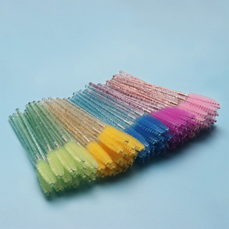 150 PCS Disposable Makeup Tool Crystal Rod Nylon Head Solid Eyelashes Brush Carrying Makeup Brush Random Color Delivery
