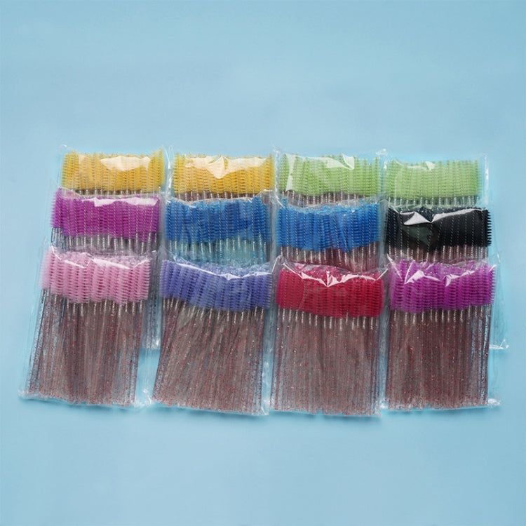 150 PCS Disposable Makeup Tool Crystal Rod Nylon Head Solid Eyelashes Brush Carrying Makeup Brush Random Color Delivery