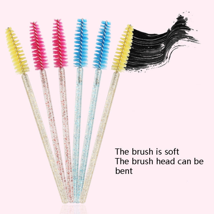 150 PCS Disposable Makeup Tool Crystal Rod Nylon Head Solid Eyelashes Brush Carrying Makeup Brush Random Color Delivery