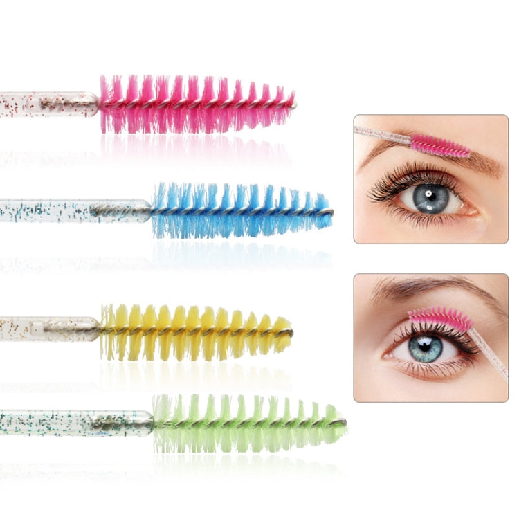 150 PCS Disposable Makeup Tool Crystal Rod Nylon Head Solid Eyelashes Brush Carrying Makeup Brush Random Color Delivery