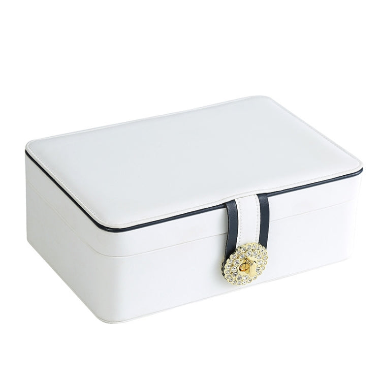 zk-0025 Multifunctional Double Layer PU Large Capacity Earring Ring Jewelry Box