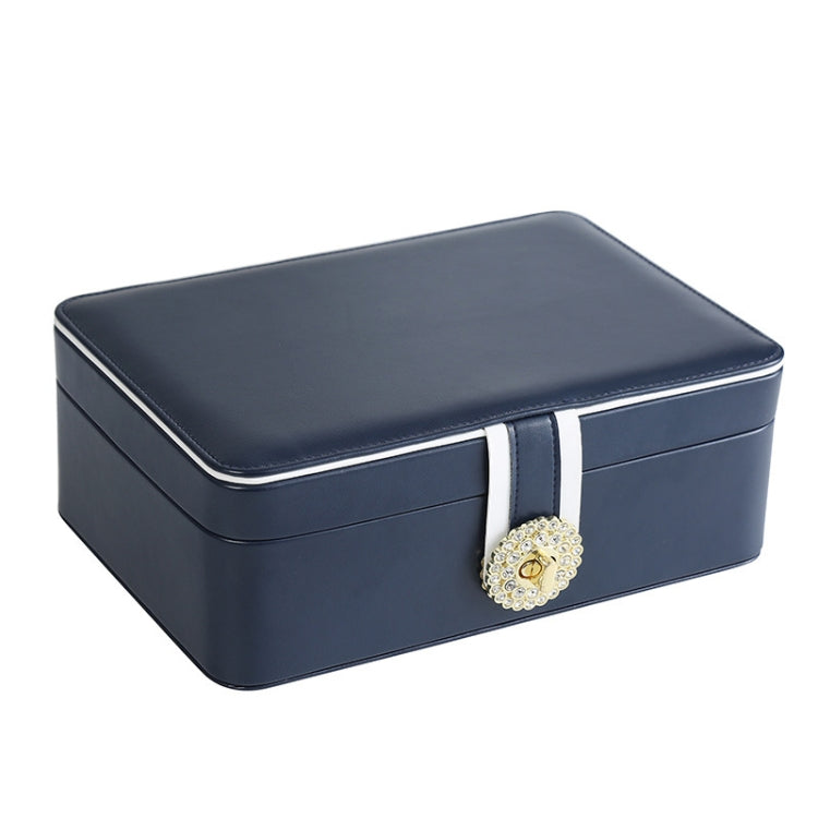 zk-0025 Multifunctional Double Layer PU Large Capacity Earring Ring Jewelry Box