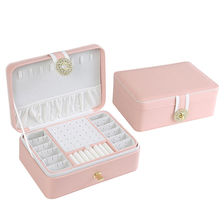 zk-0025 Multifunctional Double Layer PU Large Capacity Earring Ring Jewelry Box