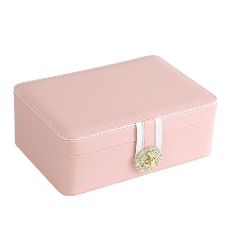 zk-0025 Multifunctional Double Layer PU Large Capacity Earring Ring Jewelry Box
