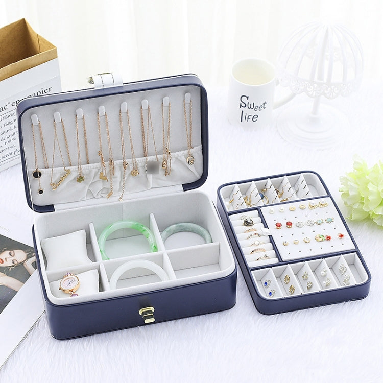 zk-0025 Multifunctional Double Layer PU Large Capacity Earring Ring Jewelry Box